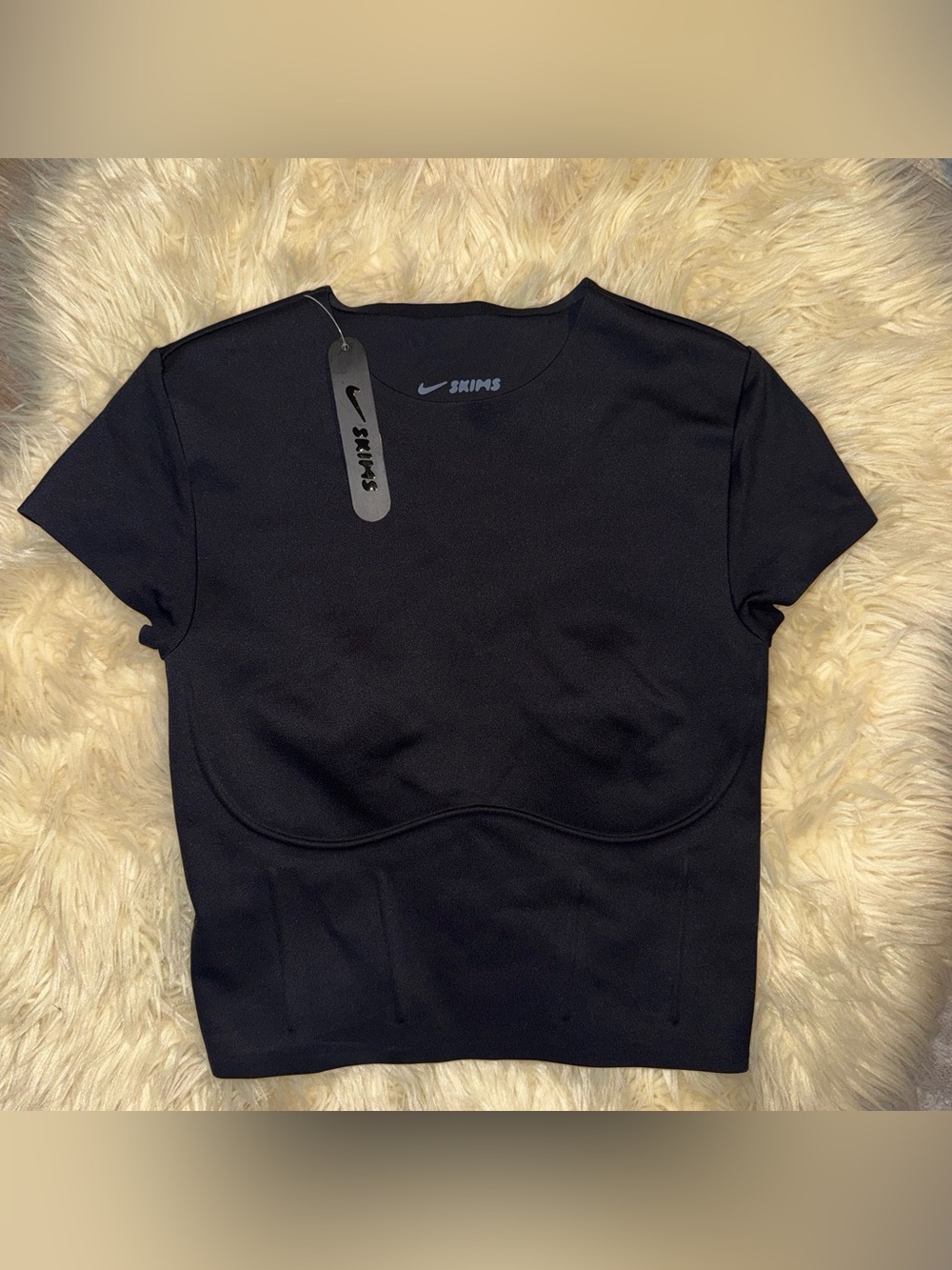 Black Sculpting Short Sleeve Top